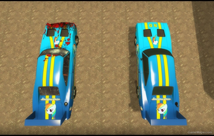 Rainbow Dash race car