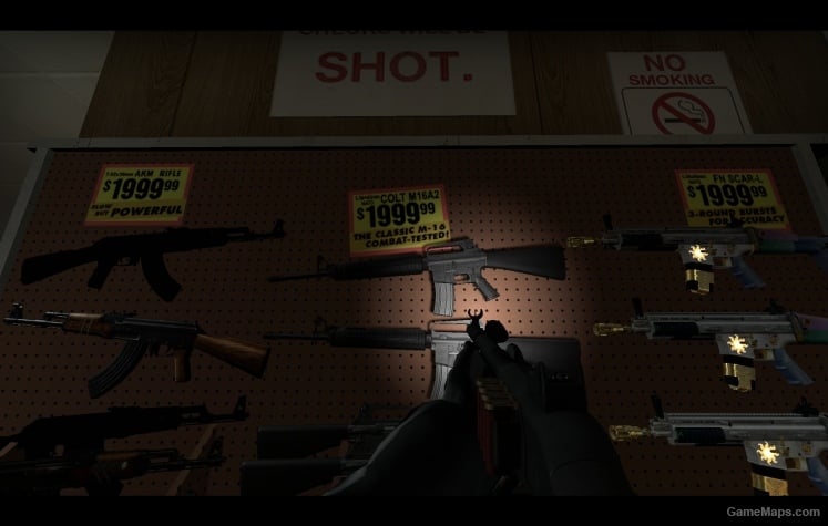 Realistic gun shop signs