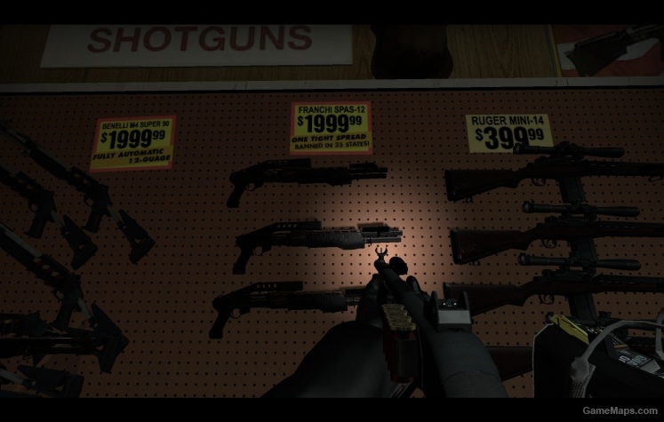 Realistic gun shop signs