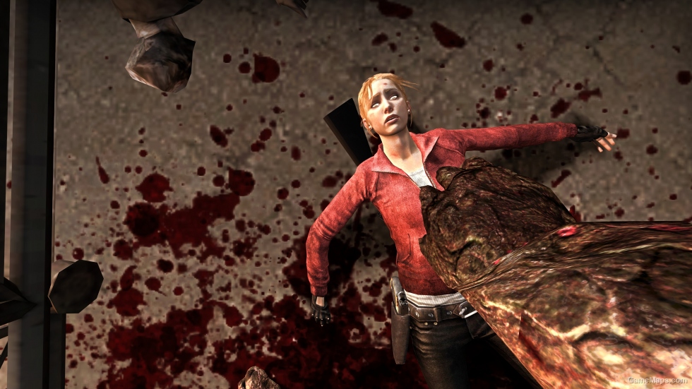 Red Denim And Leather Zoey Body With Gloves