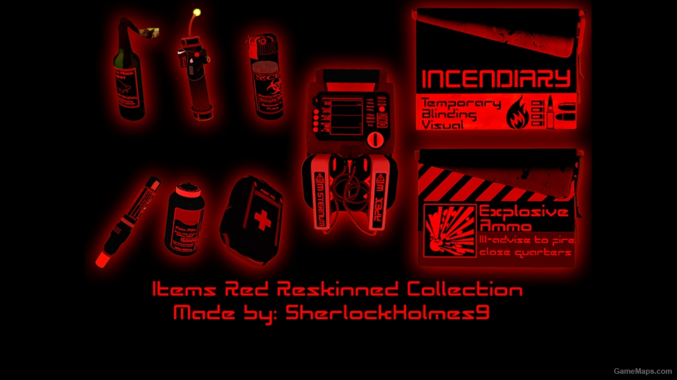 Red Melee Collection and Items Red Reskinned