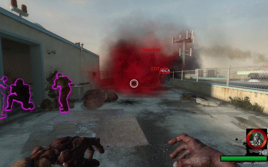 red smoker particles