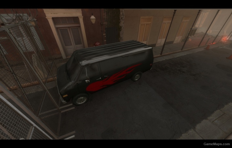 Repainted van (Painted black with flame)