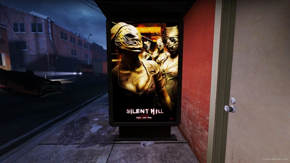 Silent Hill Bus Stop Ad - "Enjoy your stay." Silent Hill Bus Stop Ad