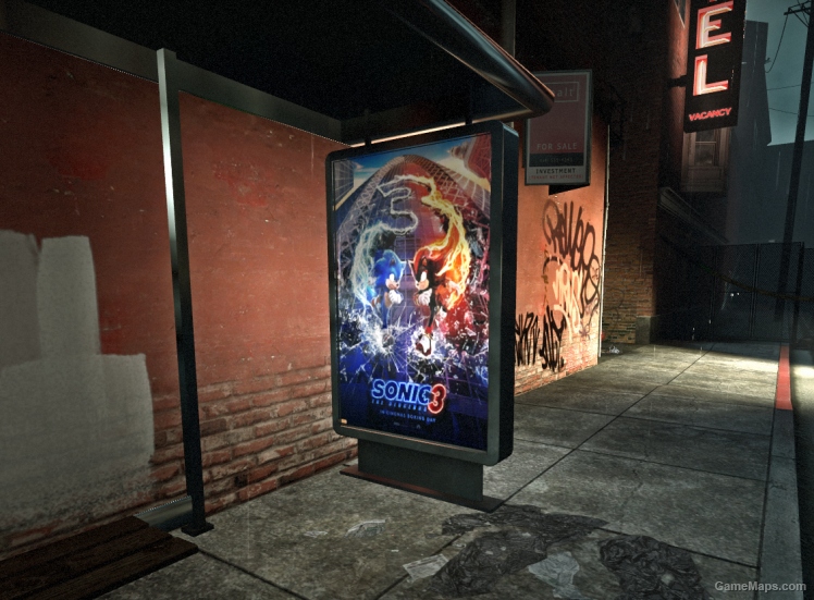 Sonic the Hedgehog 3 movie Bus stop poster