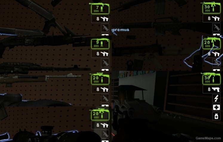 Ten inventory slots, infinite ammo.