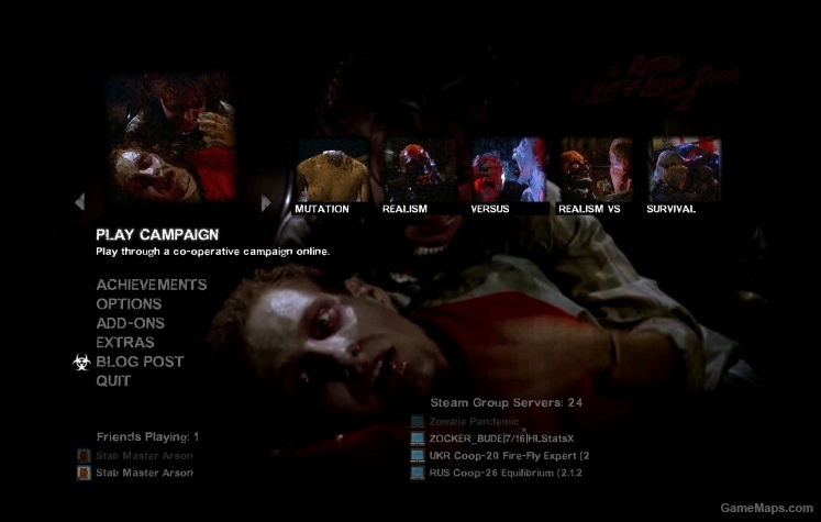the Return of the Left for Living Dead part 2 Menu Mod