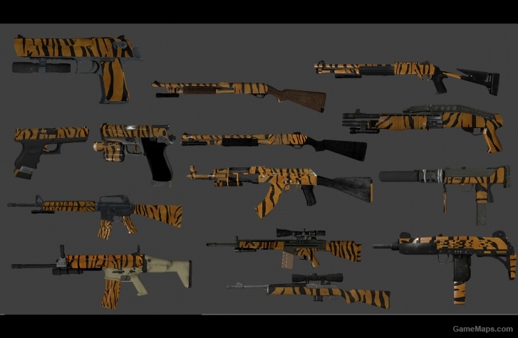 Tiger weapon camo skinpack