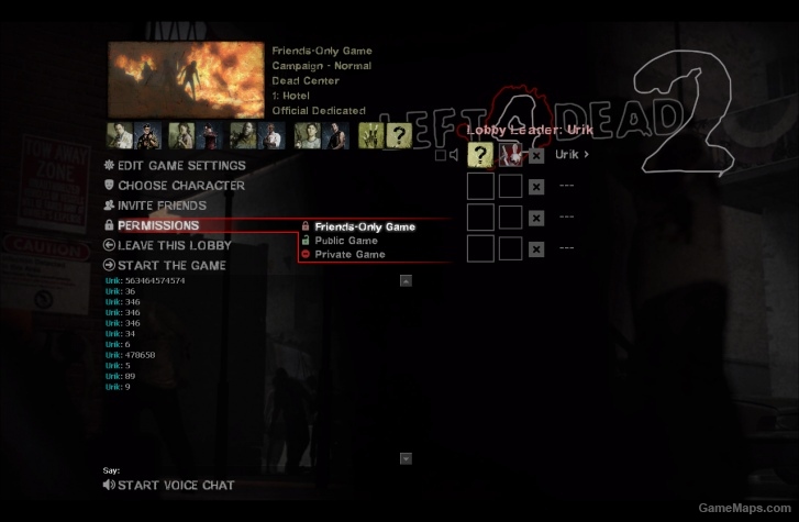 Urik Game Menu