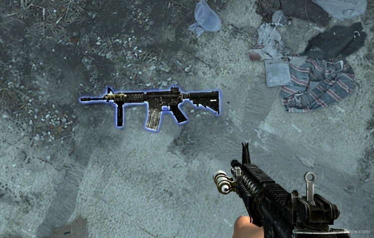 Weathered M4A1 RIS w/Special Forces - Black Camo