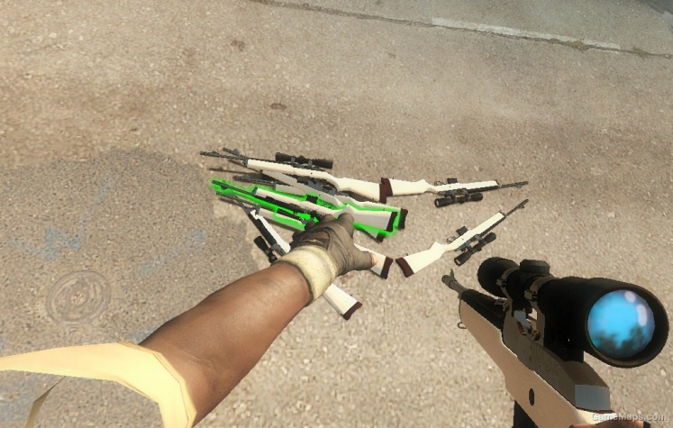 White huntingrifle
