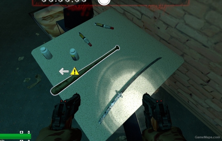 white katana damast fixed with blood splatters now 