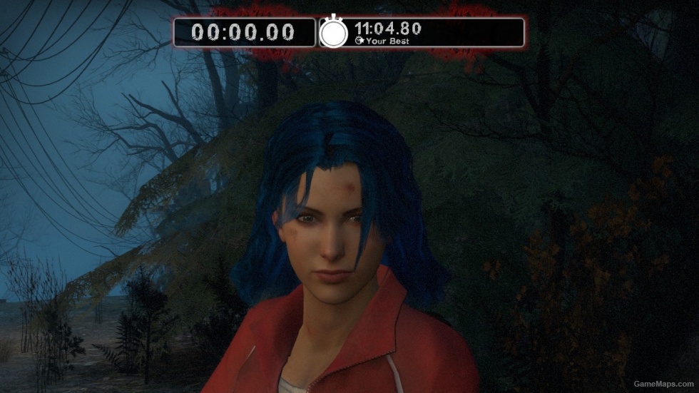Zoey with her hair down - Blue