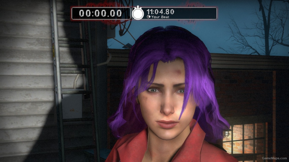 Zoey with her hair down - Purple