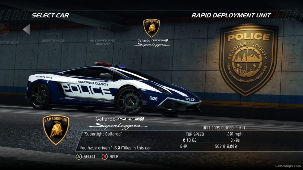 Unlocked cars from Limited Edition & SCPD Rebels