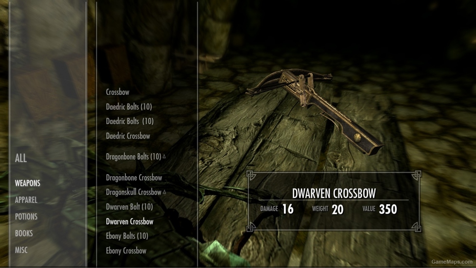Skyrim Dragonbone Crossbow