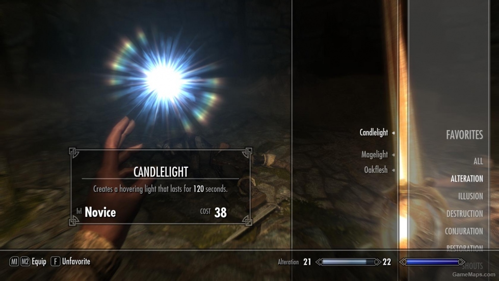 Longer Candlelight Spell (Mod) for Skyrim