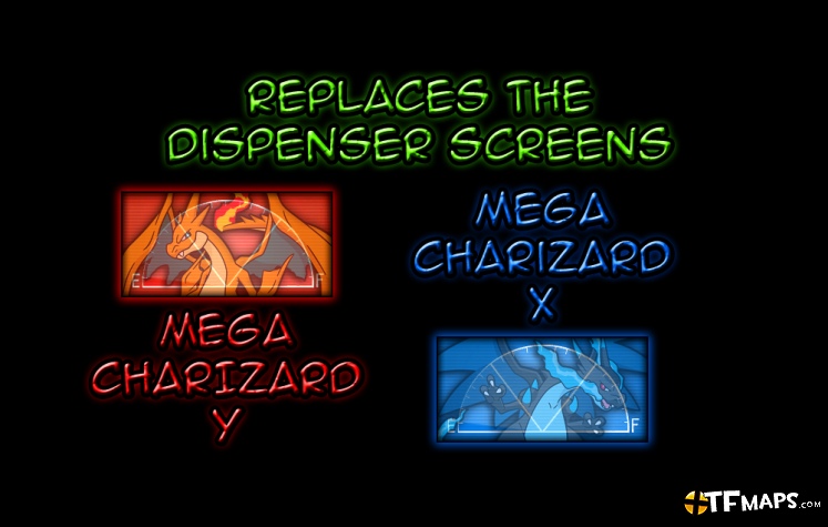 Mega Charizard X and Y Dispenser Screens