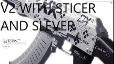 AK 47 Printstream V2 WITH STICER AND SLEVER