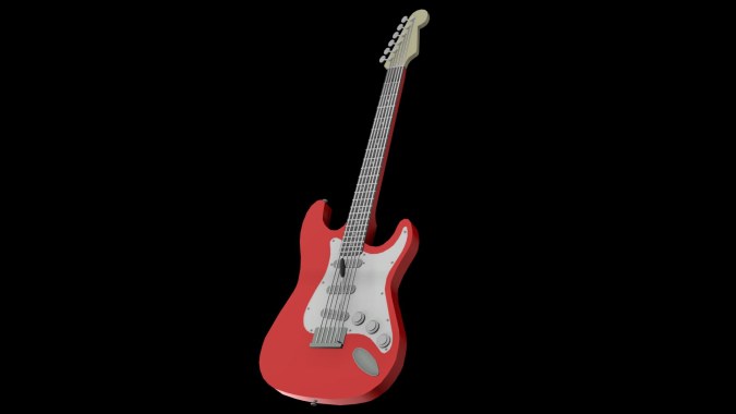 Sketchfab - Red Stratocaster Electric Guitar