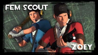 L4D1 TF2 - Fem Scout Survivor (Zoey)