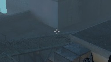 small white crosshair/dot