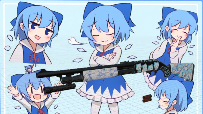 [Touhou]cirno pump shotgun skin(glow)