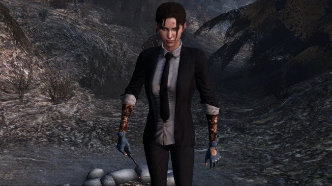 Zoey in Sydney's suit Zoey in Sydney's suit