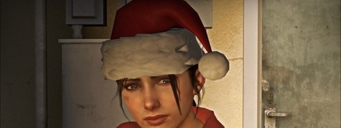 Zoey with Christmas Hat