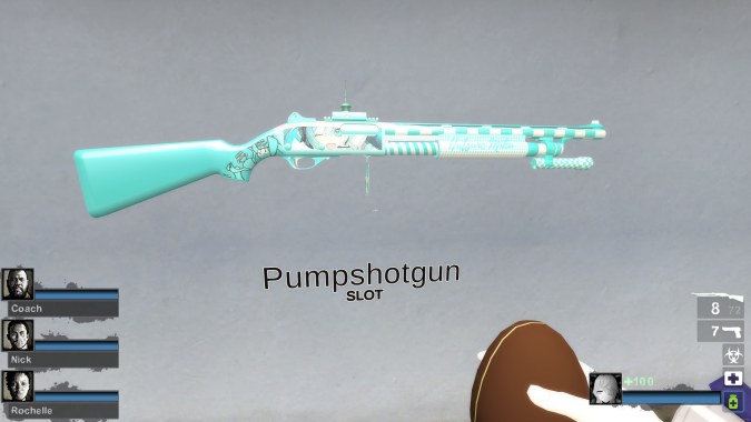 [Miku theme] Official model wood spray replacement Shotgun v5 (Pumpshotgun version)