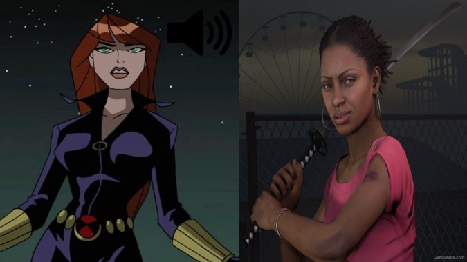 Black Widow's voice for Rochelle