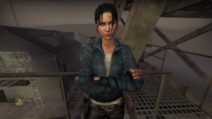 Blue Denim And Leather Zoey Body With Gloves