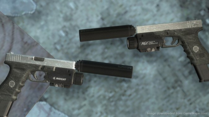 Chrome Hellsing Glock18 (silenced smg replacement)