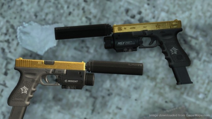 Glock 18 Gold Reptile (silenced smg replacement)