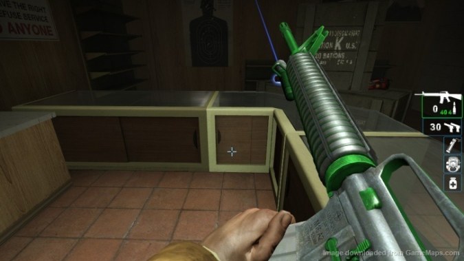 Green and White M16