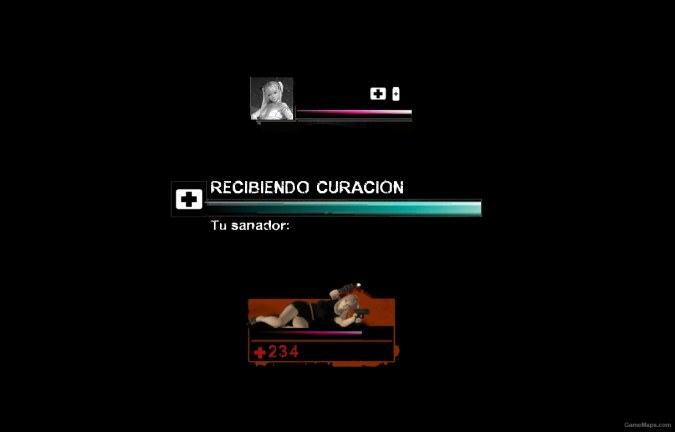 pink color healthbars & light blue progress bar