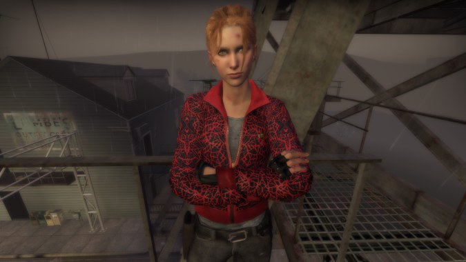 Red And Black Web Zoey Coat With Gloves