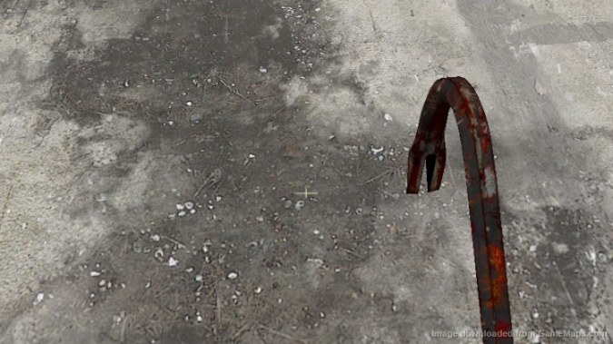 rusty black crowbar
