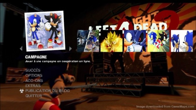 Sonic main menu