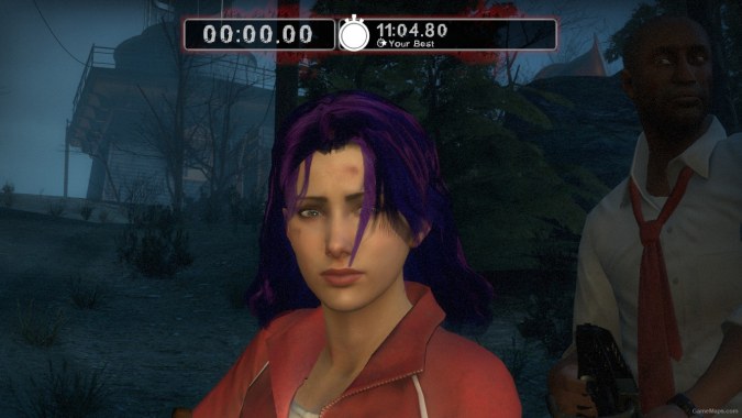Zoey with her hair down - Purple