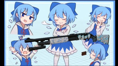 [Touhou]cirno pump shotgun skin(glow)