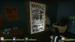 Blue camouflage Safe Door glowing