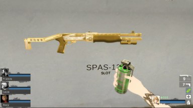 Default Gold Combat Shotgun Pump Action Unfolded (SPAS-12)