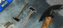 Fireaxe, Black with Wood Handle