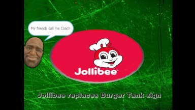 Jollibee replaces the Burger Tank Sign