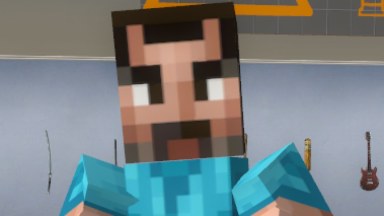 Minecraft Steve Jack Black over Coach