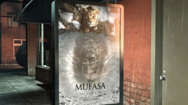 Mufasa: The Lion King Bus stop poster
