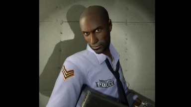 Officer louis with back logo