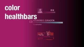 pink color healthbars & light blue progress bar
