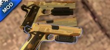 Pistol, Springfield 1911 custom gold (arby26 anims)